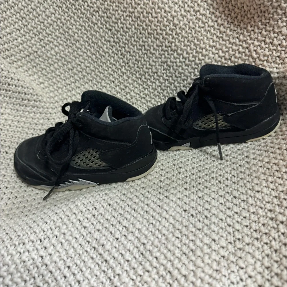 Nike Air Jordan 5 Retro BT Black Metallic‎ (440890-003) Toddlers Size 7C